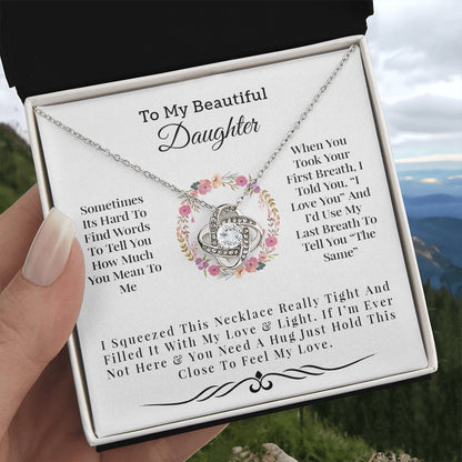 To My Beautiful Daughter | I Love You - Love Knot Necklace