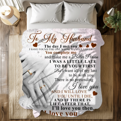 To My Husband | Velveteen Plush Blanket